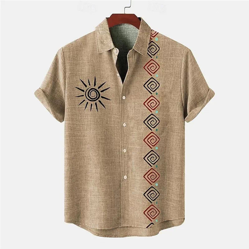 Importé - Chemise Homme Coton Lin Décontracté Manche Courte