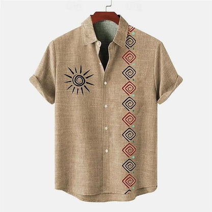 Importé - Chemise Homme Coton Lin Décontracté Manche Courte