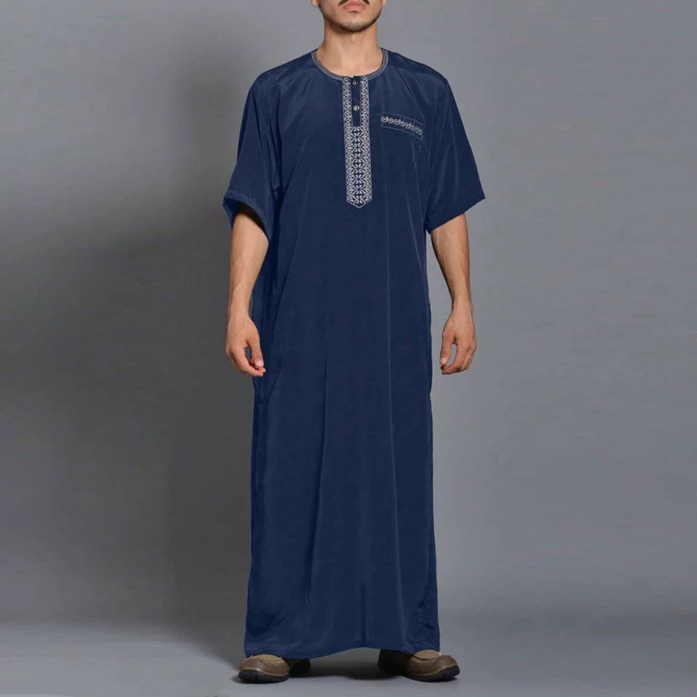 Importé - Boubou Homme Brodé Emirats Manche Courte