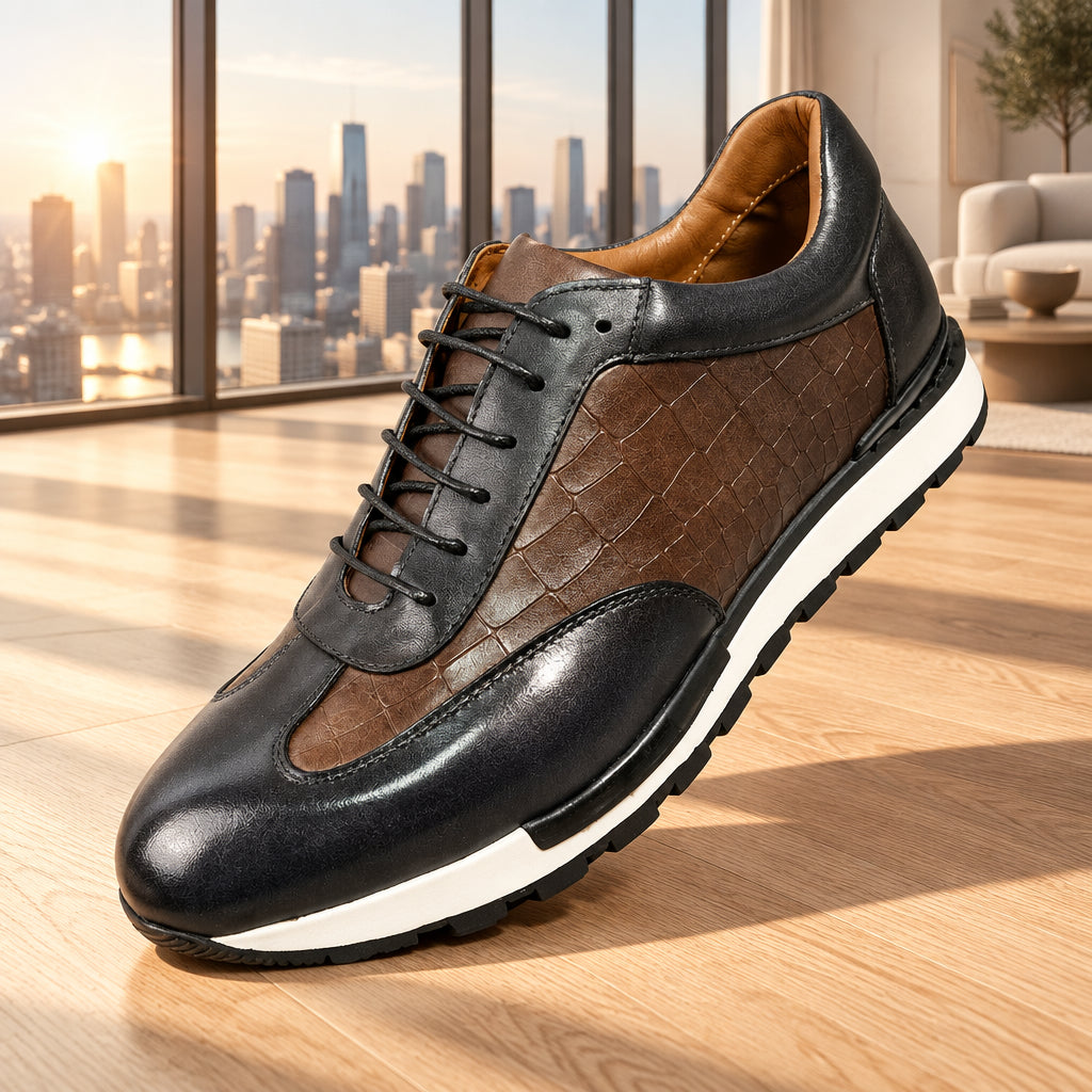 Chaussures Homme en Cuir de Vachette Faites Main Casual à Lacets Grandes Pointures