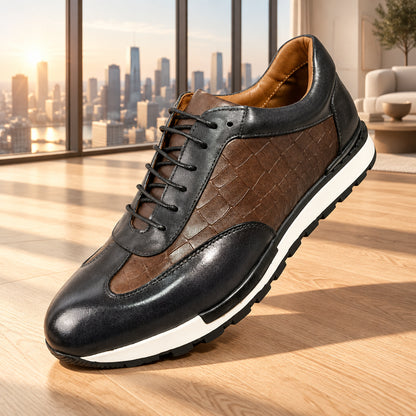 Chaussures Homme en Cuir de Vachette Faites Main Casual à Lacets Grandes Pointures