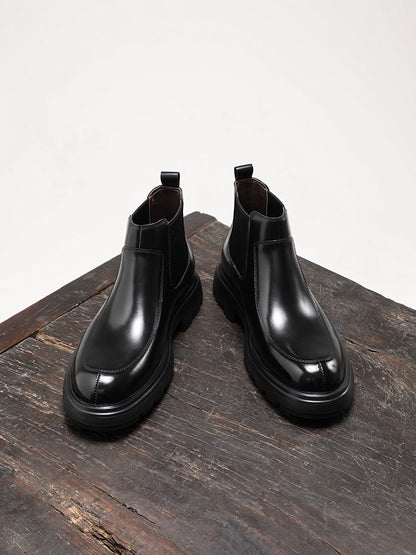 Importé - Chaussure Homme Bottines Britannique À Gaine En Cuir Mat
