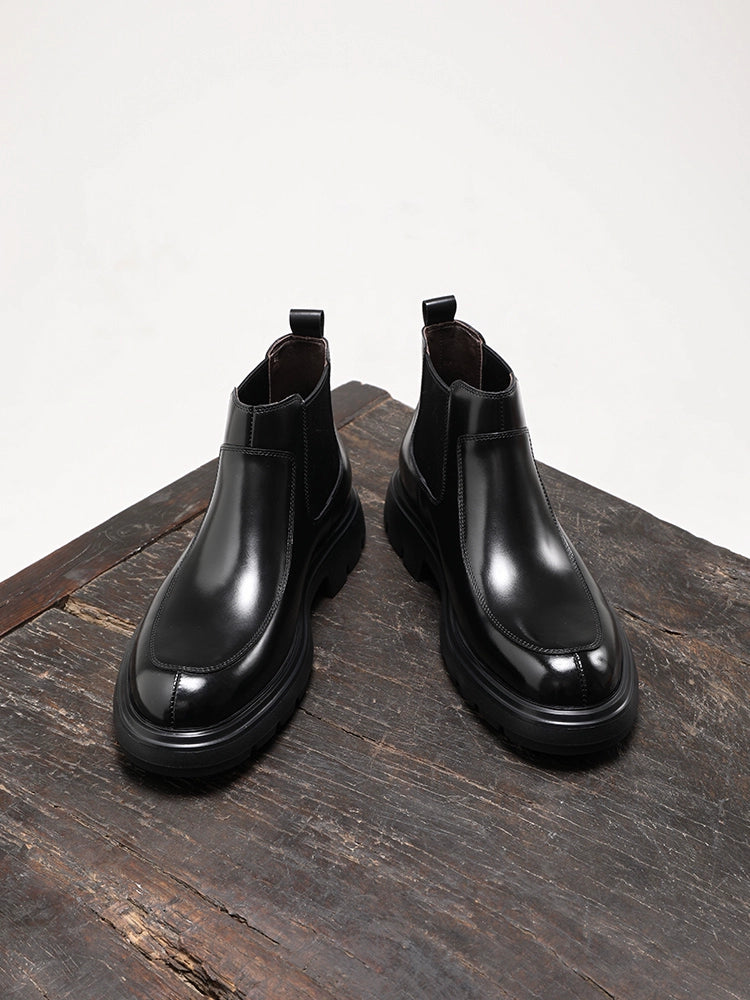 Importé - Chaussure Homme Bottines Britannique À Gaine En Cuir Mat