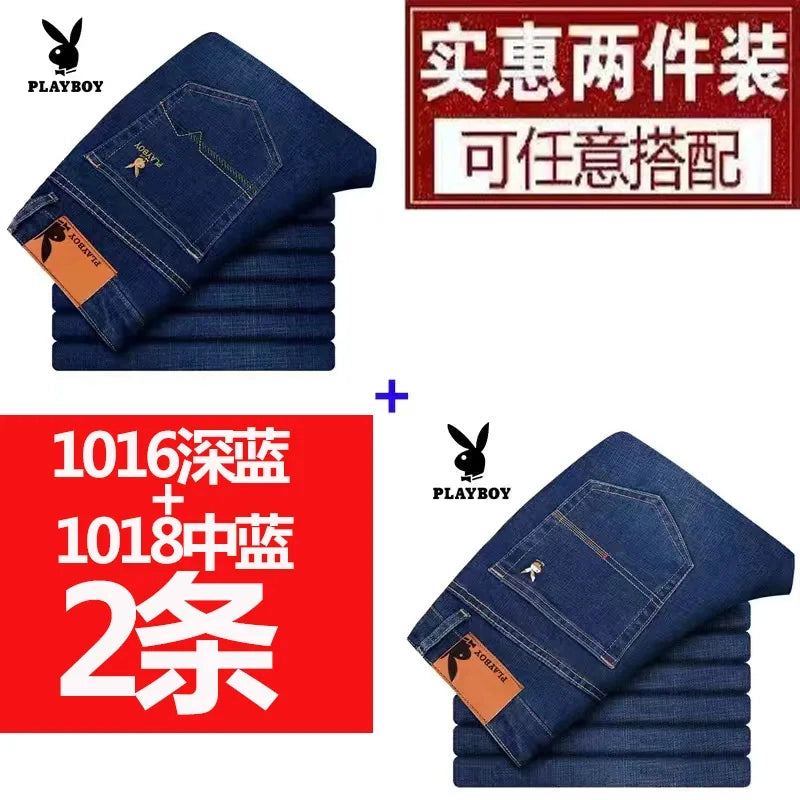 Importé - Lot 2x Pantalons Jean Stretch Homme Playboy Décontracté