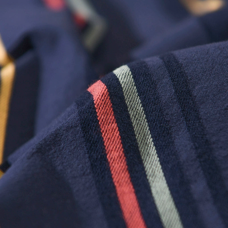 Importé - Chemise  En Coton Homme A Rayures Manches Longues