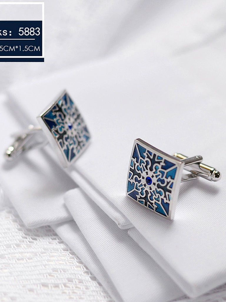 Importé - Boutons de Manchettes Homme - En Argent Brillant