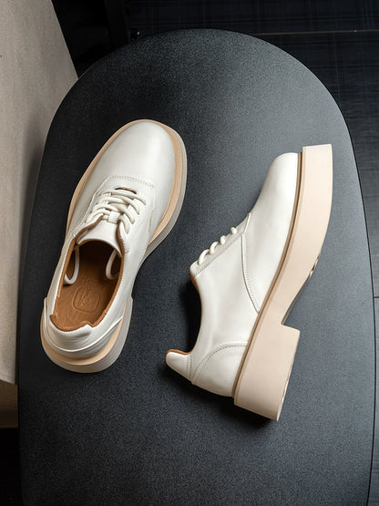 Importé - Chaussure Homme Derby Britanniques En Cuir A Gros Talon