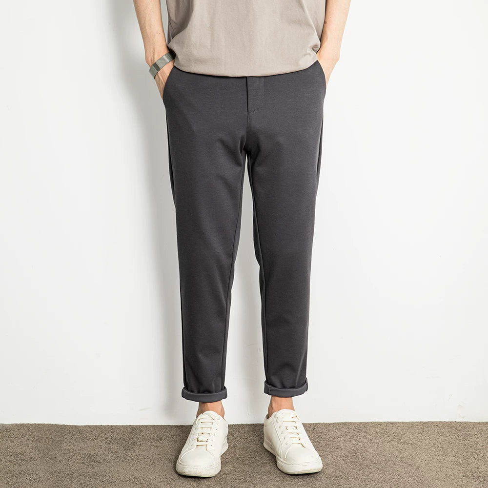 Importé - Pantalon Pur Coton Coupe Slim Homme Décontracté