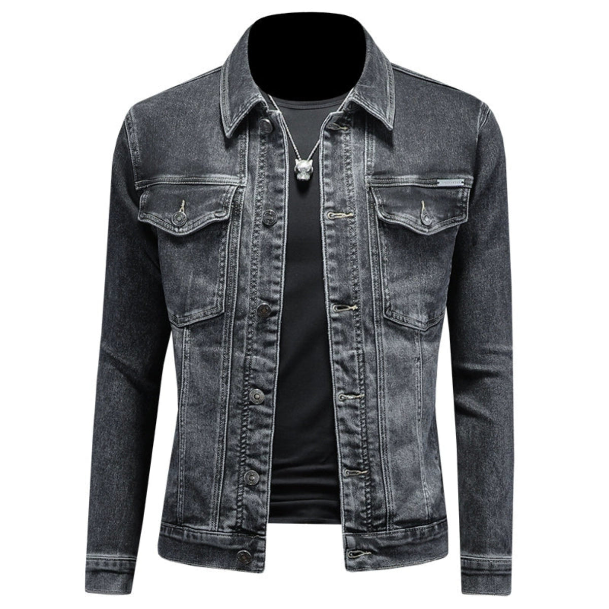 Importé - Jacket Pur Coton Jean Homme Manche Longue