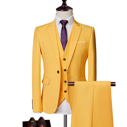 Importé - Ensemble Costume Homme Slim Style Britannique 3 Pièces