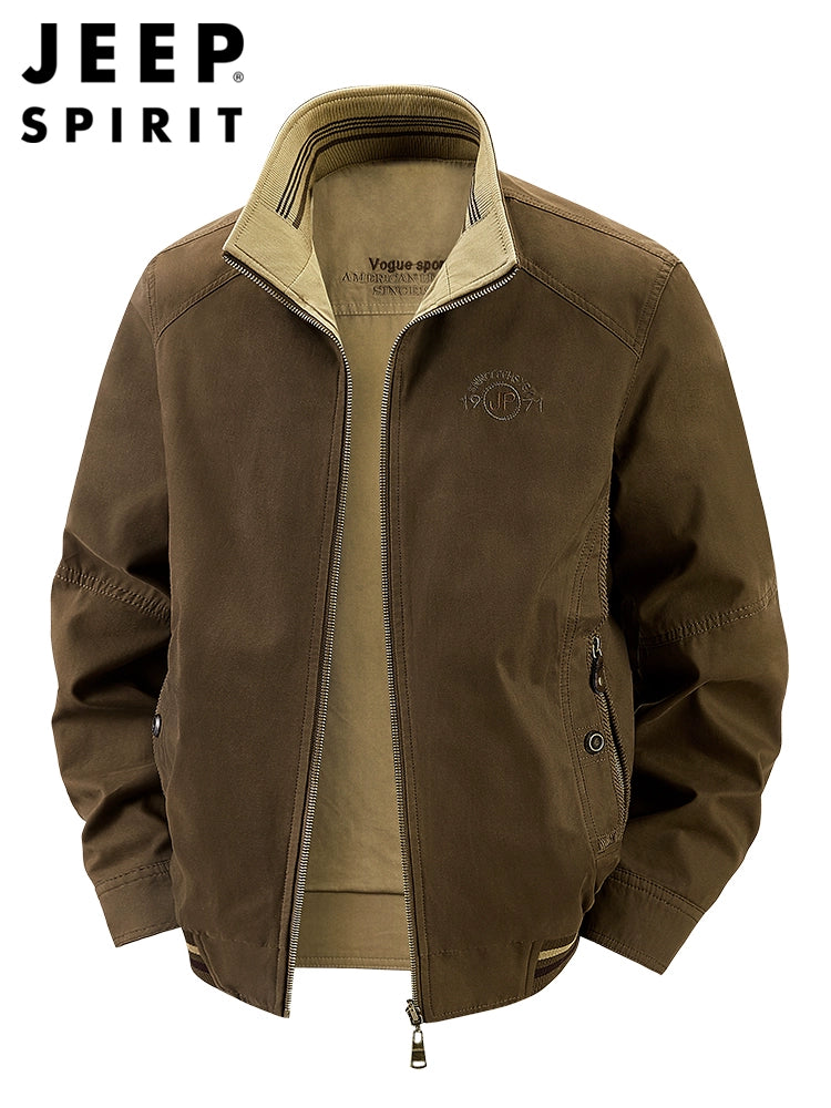 Importé - Veste Jacket 2Face Homme Col Montant Manches Longues 100% coton