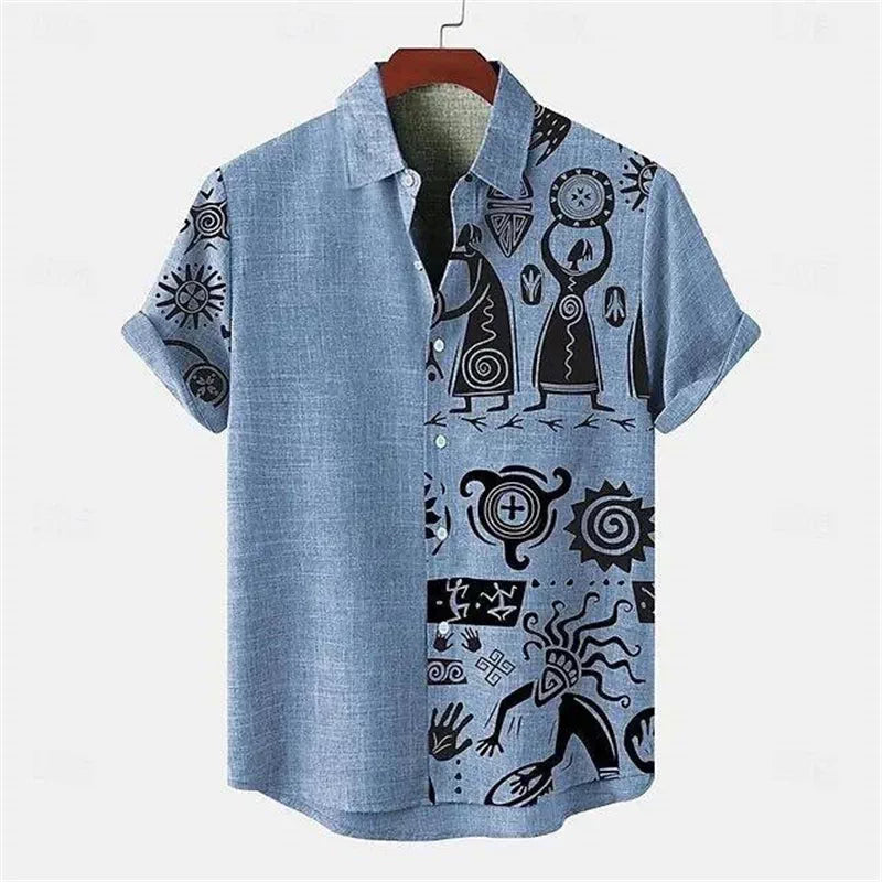 Importé - Chemise Homme Coton Lin Décontracté Manche Courte