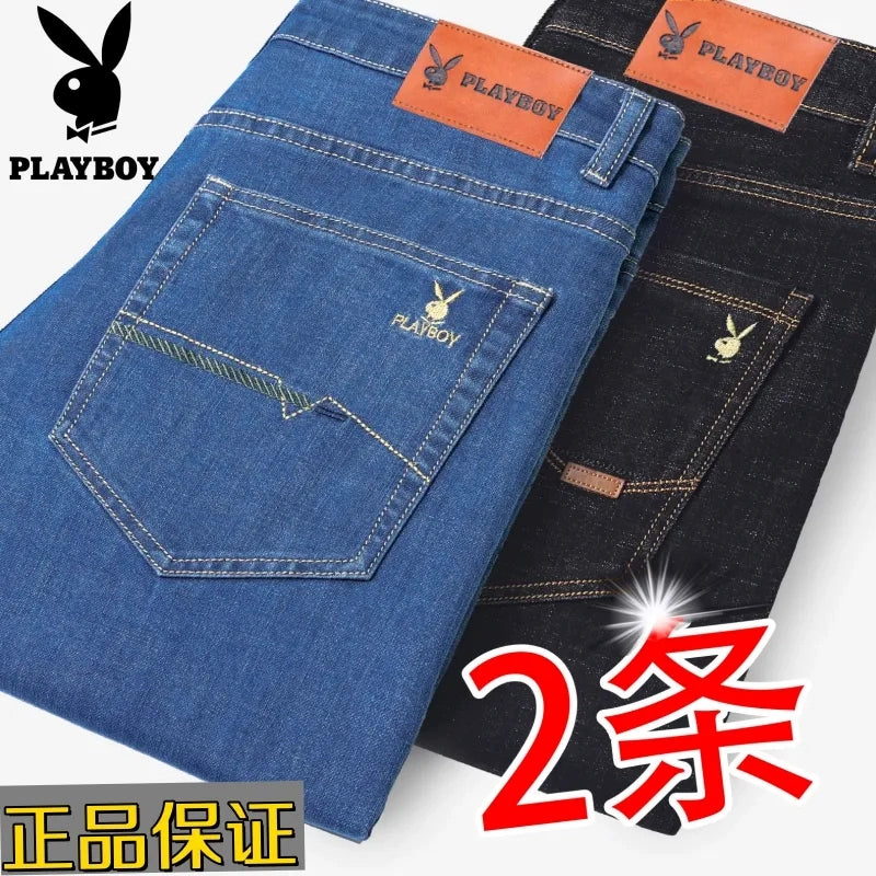 Importé - Playboy Lot 2x Pantalons Jean Stretch Homme Décontracté
