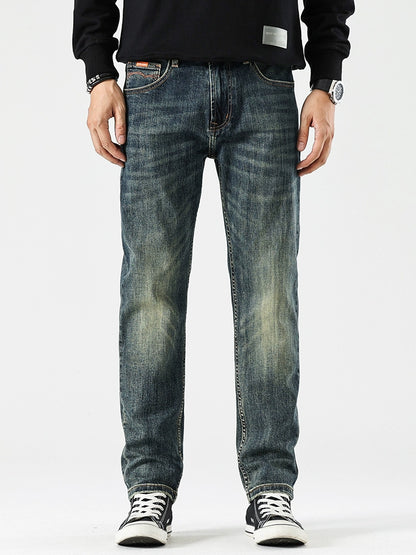 Importé - Pantalon Jean Slim Homme Décontracté Style Rétro