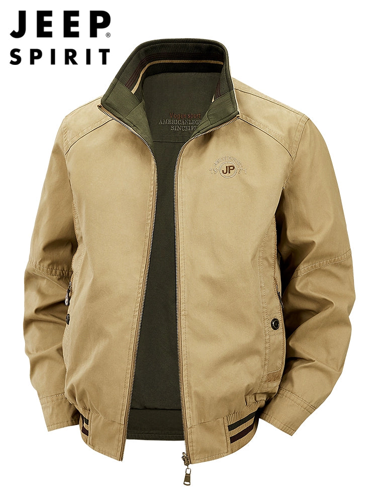 Importé - Veste Jacket 2Face Homme Col Montant Manches Longues 100% coton