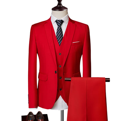 Importé - Ensemble Costume Homme Slim Style Britannique 3 Pièces