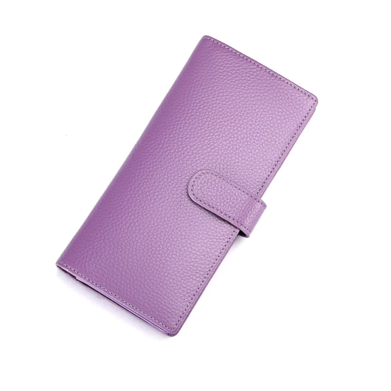 Importé - Portefeuille Mixtes Long Slim en Cuir Véritable