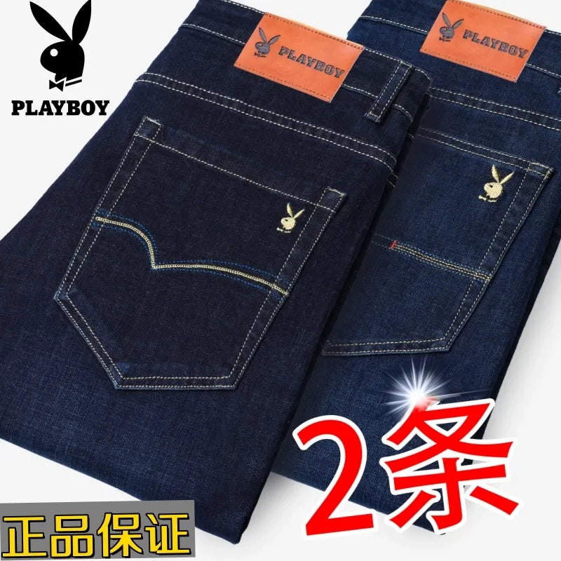 Importé - Playboy Lot 2x Pantalons Jean Stretch Homme Décontracté