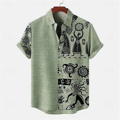 Importé - Chemise Homme Coton Lin Décontracté Manche Courte