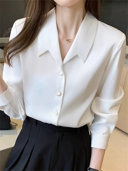 Importé - Chemisier Femme  Manches Longues En Satin