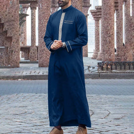 Importé - Boubou Homme Brodé Emirats Manche Longue