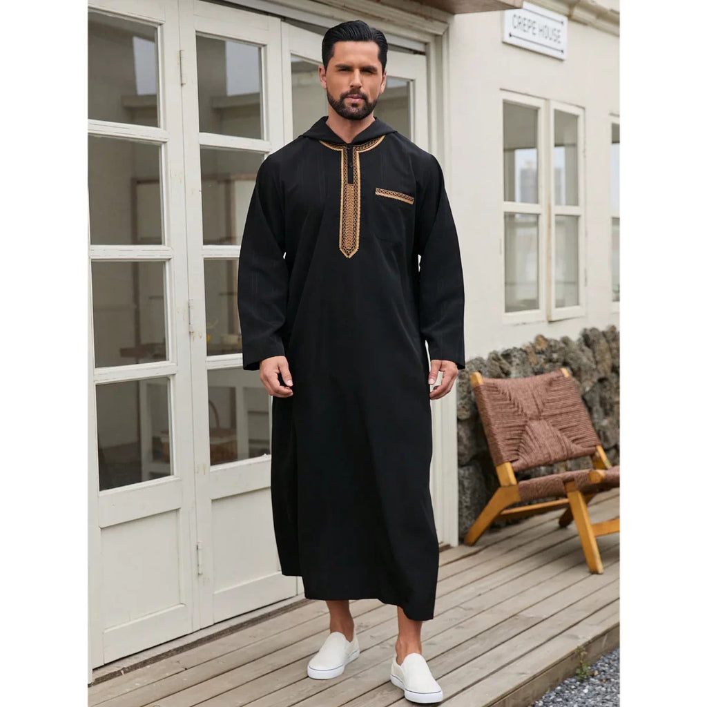 Importé - Boubou Homme Brodé Emirats Manche Longue