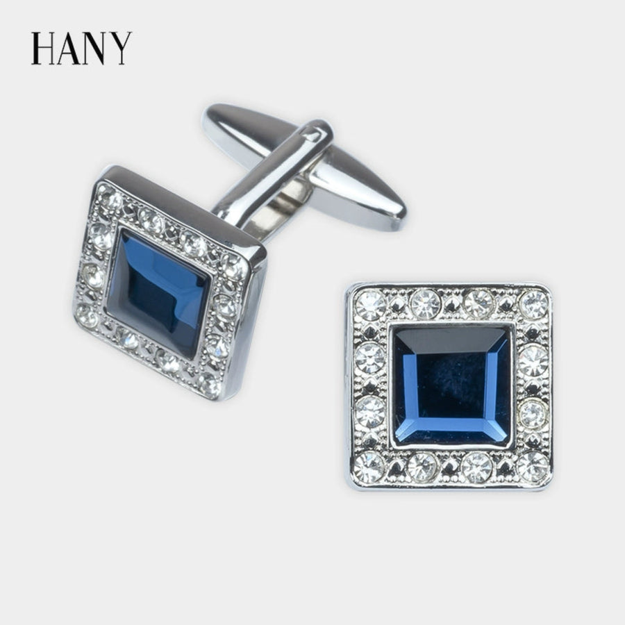 Importé - HANY  Boutons de Manchettes Homme - Saphir Classique