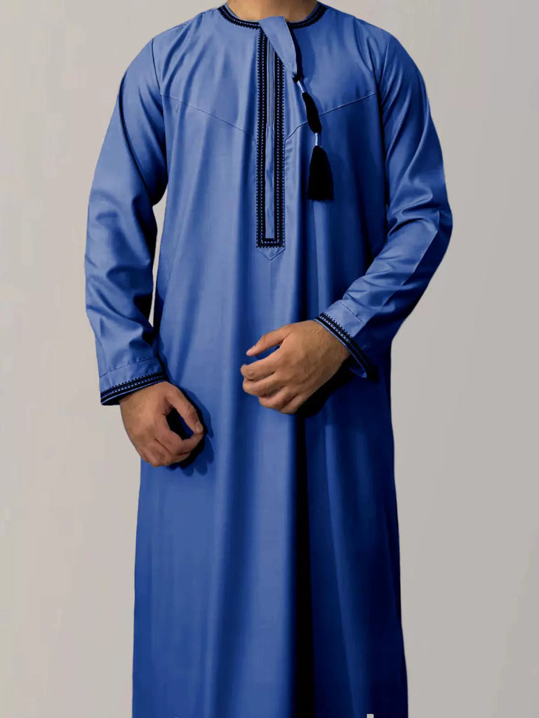 Importé - Boubou Homme Qamis Décontracté Manches Longues Avec fermeture éclair
