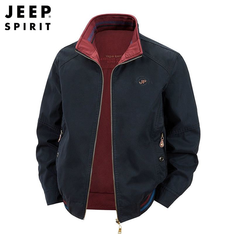 Importé - Veste Jacket 2Face Homme Col Montant Manches Longues 100% coton