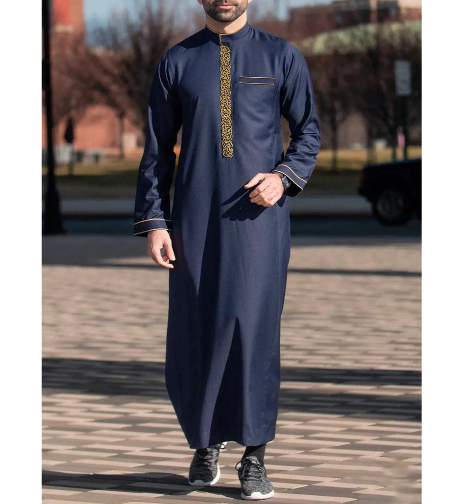 Importé - Boubou Homme Brodé Emirats Manche Longue