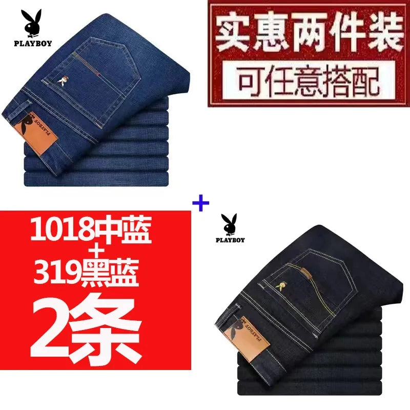 Importé - Lot 2x Pantalons Jean Stretch Homme Playboy Décontracté