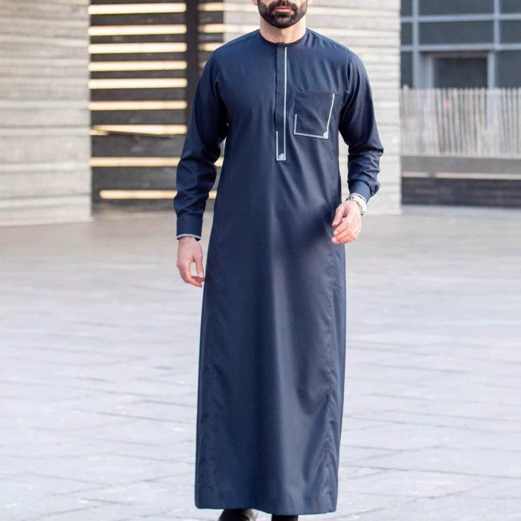 Importé - Boubou Homme Brodé Emirats Manche Longue