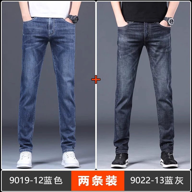Importé - Lot 2x Playboy Pantalon Homme Jean Slim Décontracté En Stretch