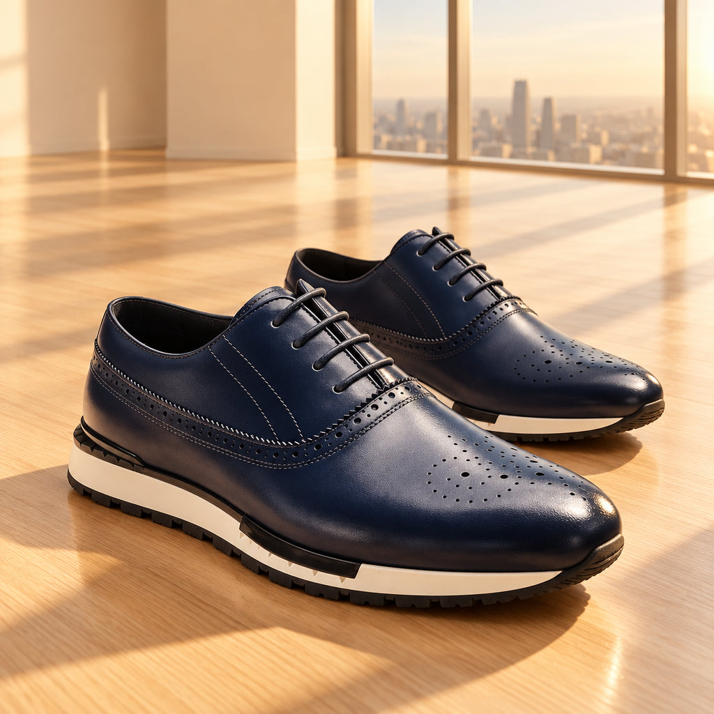 Chaussures Homme en Cuir de Vachette Business Casual à Lacets Semelle Caoutchouc