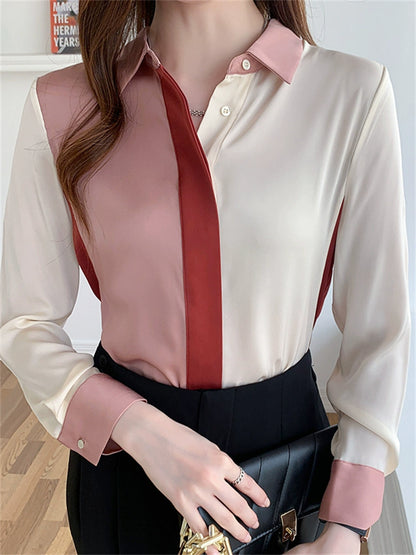 Importé - Chemisier Femme  Manches Longues Tendance En Mousseline De Soie