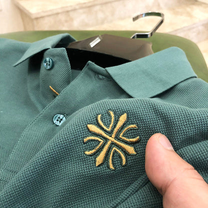 Importé - Polo Brodé Homme Décontracté Manches Courtes