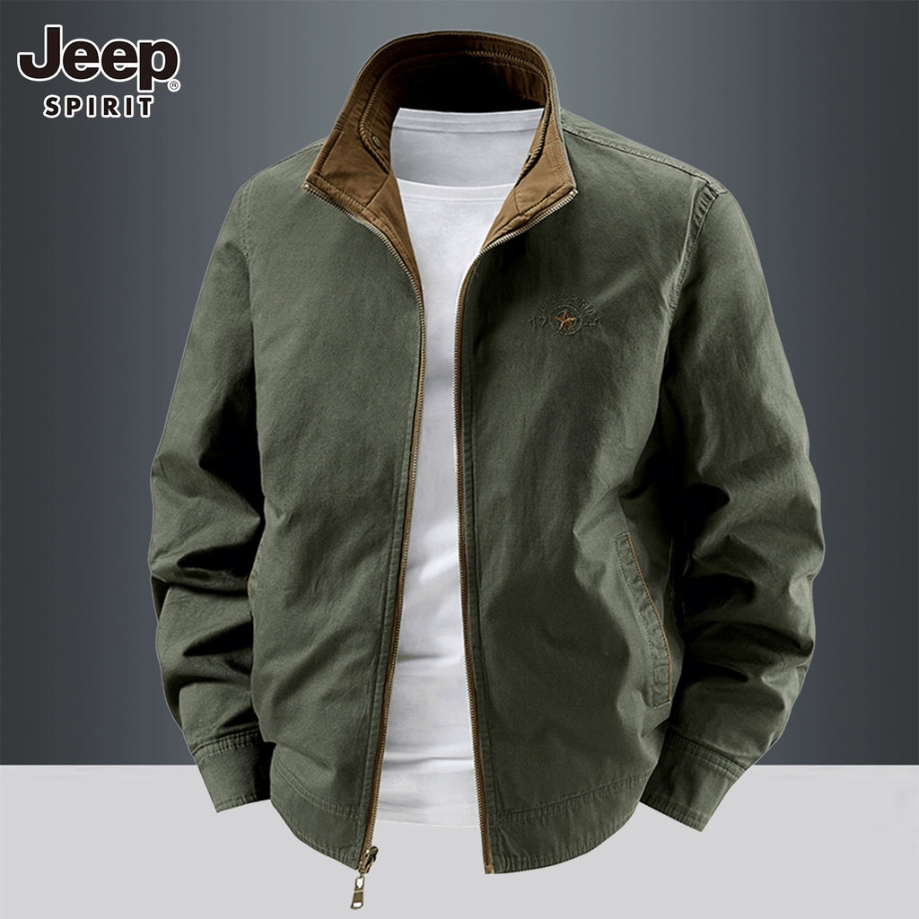 Importé - Veste Jacket Homme Col Montant Manches Longues 100% coton