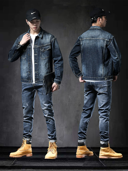 Importé - Jacket Jean Coton Denim Délavé Homme Slim Fit