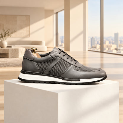 Chaussures Homme Cuir de Vachette Gaufré Respirantes à Lacets Toutes Saisons