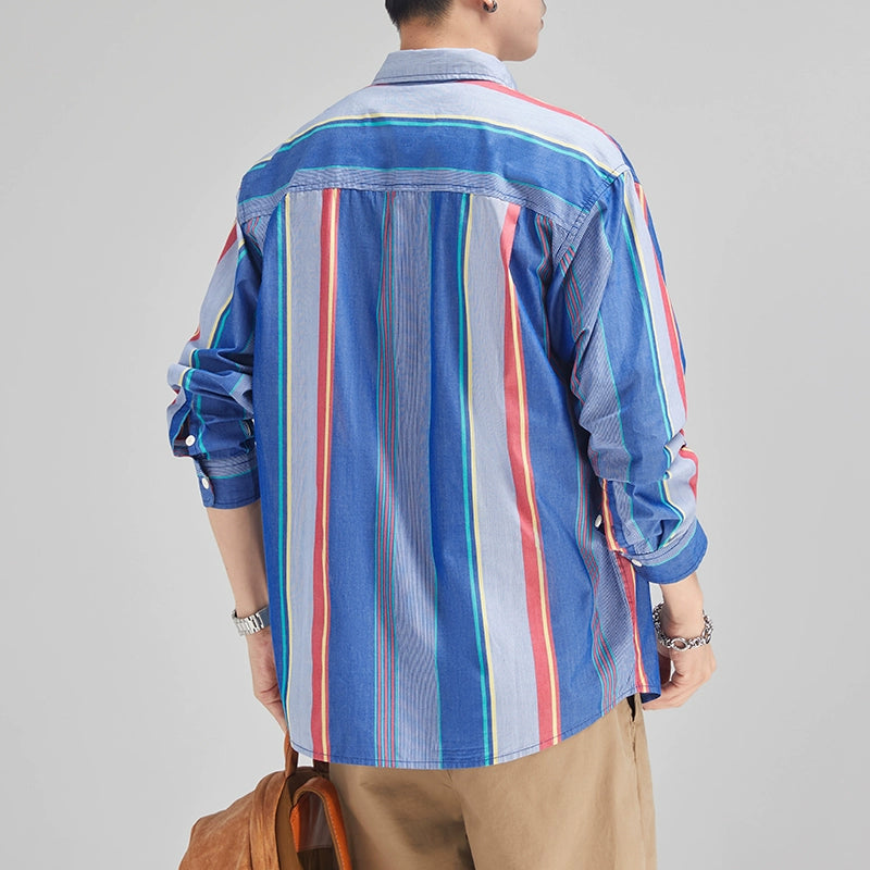 Importé - Chemise Ample Homme Tendance Manches Longues