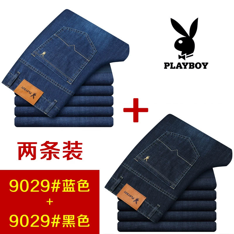 Importé - Playboy Lot 2x Pantalons Leger Jean Stretch Homme