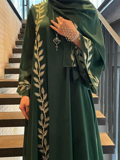 Importé -  Boubou Ample Femme Brodé En Mousseline De Soie