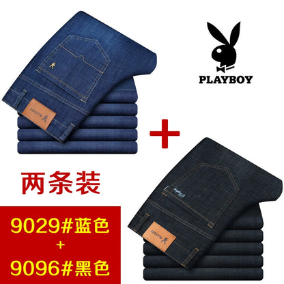 Importé - Playboy Lot 2x Pantalons Leger Jean Stretch Homme