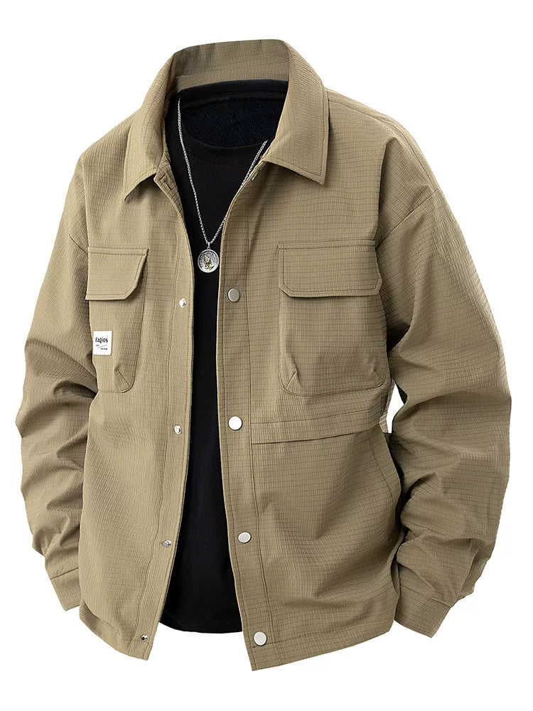 Importé - Veste Sur-Chemise Homme Décontracté Col Revers