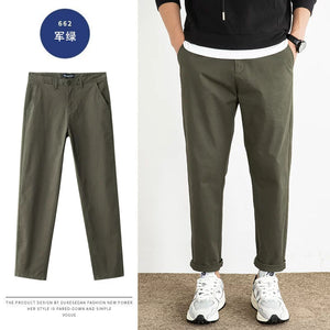 Importé - Pantalon Pur Coton Coupe Slim Homme Décontracté