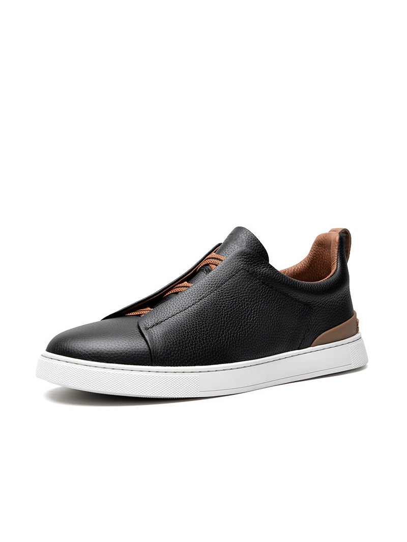 Importé - Chaussure Homme Sport Mocassins  En Cuir Véritable Sans Lacets