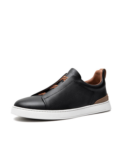 Importé - Chaussure Homme Sport Mocassins  En Cuir Véritable Sans Lacets