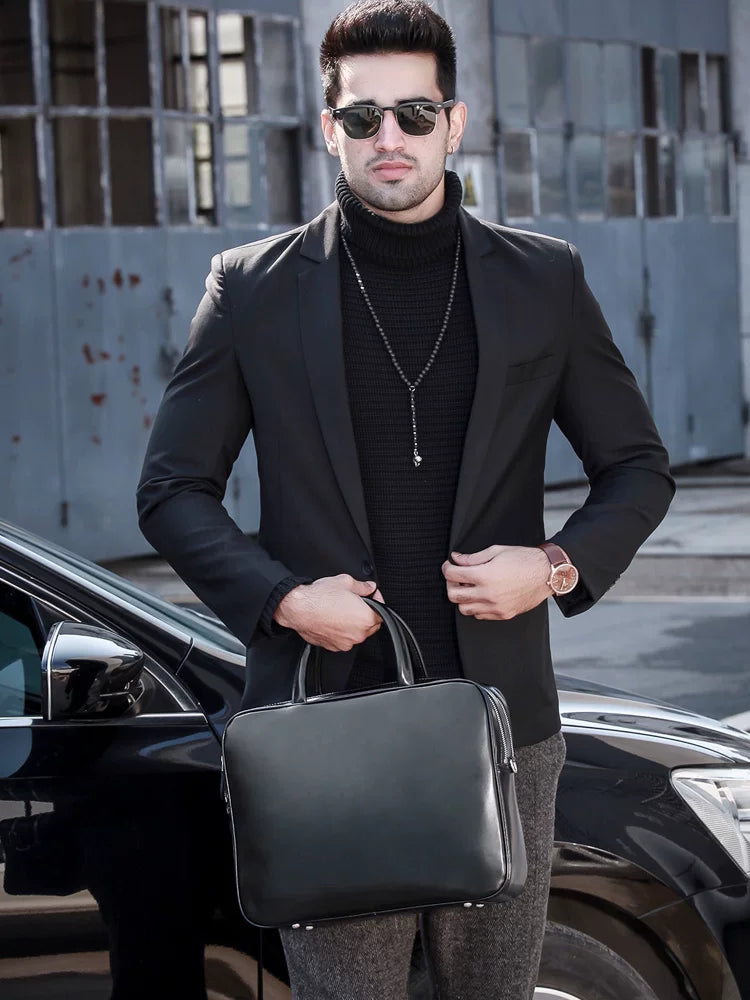 Importé - Sac Premium Cuir Lisse Pour PC Ordinateur 14''