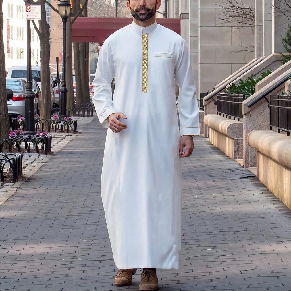 Importé - Boubou Homme Brodé Emirats Manche Longue