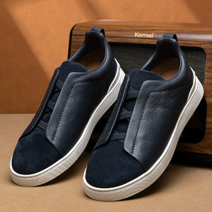 Importé - Chaussure Homme Sport Mocassins  En Cuir Véritable Sans Lacets